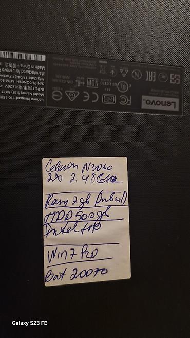 ucuz modem: Lenovo noutbuk Texniki göstəricilər: - Prosessor: Intel Celeron — 1