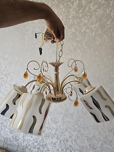 İşıqlandırma: Çılçıraq, 5 lampa, Metal — 1