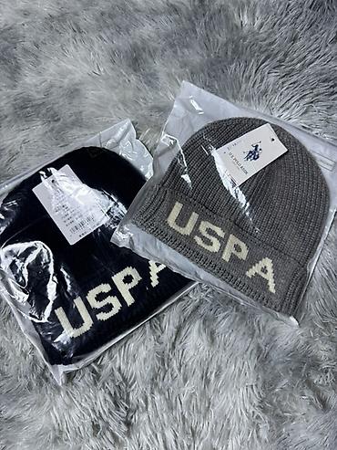 хорошая одежда: Вязаные шапки USPA (U.S. Polo Assn.) - Модель: бини с отворотом и — 3