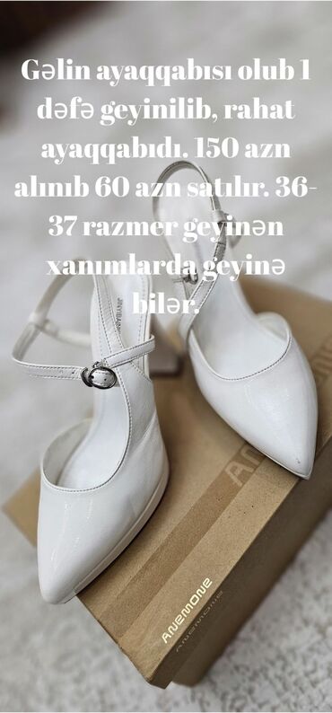 женские зеленые туфли: Tuflilər, Ölçü: 37, rəng - Ağ, İşlənmiş