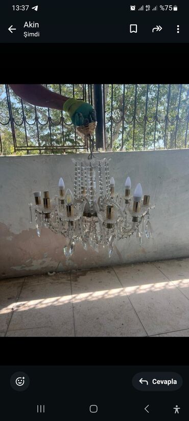 Süni güllər: Çılçıraq, 10 və daha çox lampa, Xrustal