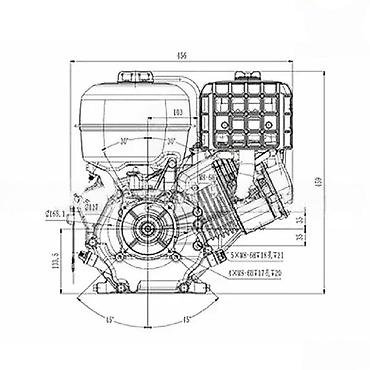 stihl kovin: Benzinski motor Zongshen GB420 – 420 cm³, 4-taktni, jednocilindarski — 3