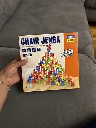 автомобильный набор: Məhsul: Chair Jenga – mini stulları yığma oyunu - Dəst: 50 ədəd kiçik — 1