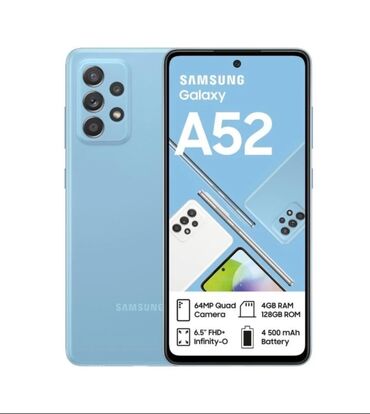 Samsung: Samsung Galaxy A52, 128 ГБ, цвет - Синий, Две SIM карты