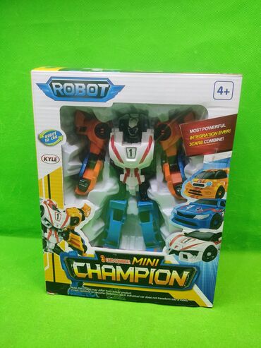 арена для бейблейдов: Робот‑трансформер Mini Champion (Robot to Car), 4+ - Набор из 3