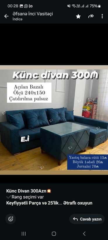 Mətbəx mebeli: Künc divan, Qonaq otağı üçün, Bazalı, Açılan, Kitab