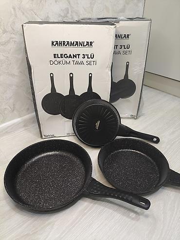 tava dəsti: Tava, rəng - Qara, Qranit, 26 sm, Türkiyə — 2
