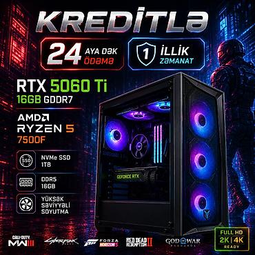 hyperx: Masaüstü kompüter RTX 5060 Ti 16GB+Ryzen 5 7500F Oyun Komputeri RTX — 1