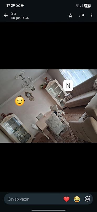 Qonaq otağı mebel dəsti Tərkibi: - Yemək masası - 6 ədəd stul (krem