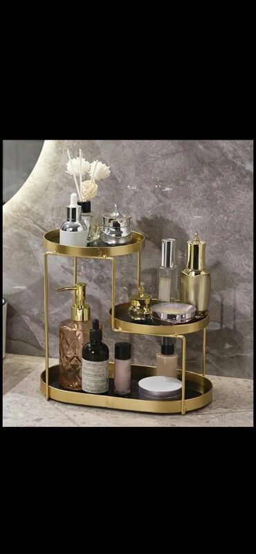 hamam seti: Üçsəviyyəli kosmetika/aksesuar təşkilatçısı - Material: metal karkas