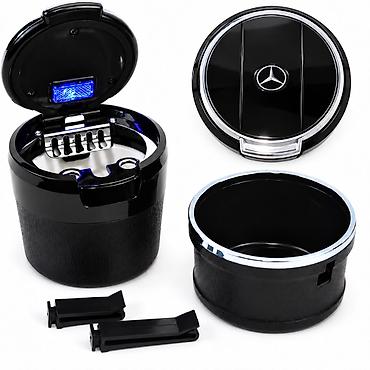 mercedes deflektor: Mercedes-Benz loqolu avtomobil üçün LED işıqlı külqabı — qara İç — 2