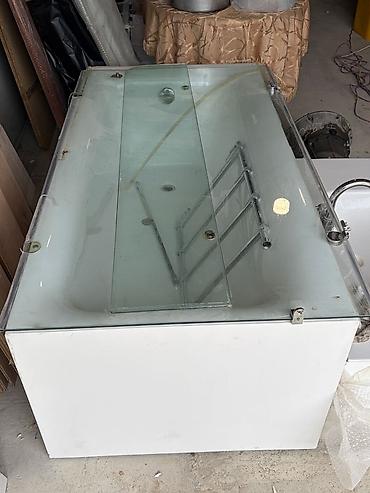hamam destleri: Şüşə qapaqlı vannа (hidromassajlı korpus) Vanna 1.70 duz bucaqli — 3