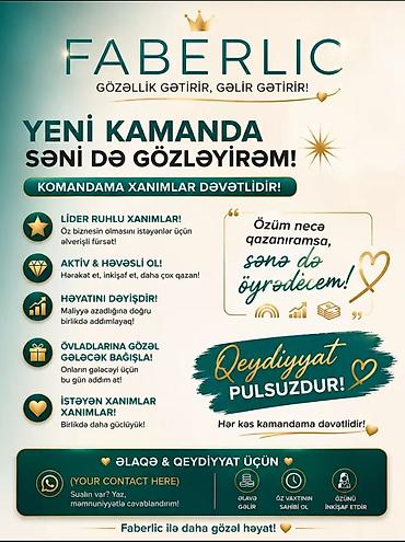 salon elan: Faberlic – gözəllik gətirir, gəlir gətirir! Yeni komandaya xanımlar — 1