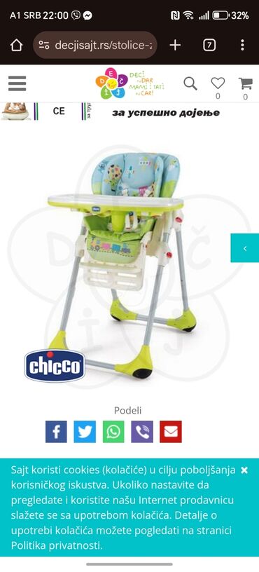 oprema za bebu: Chicco Polly 2 u 1 dečija stolica za hranjenje, idealna za uzrast od 6