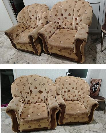 Kreslolar: 2 ədəd yumşaq kreslo dəsti - Model: klassik geniş oturacaqlı yumşaq — 1