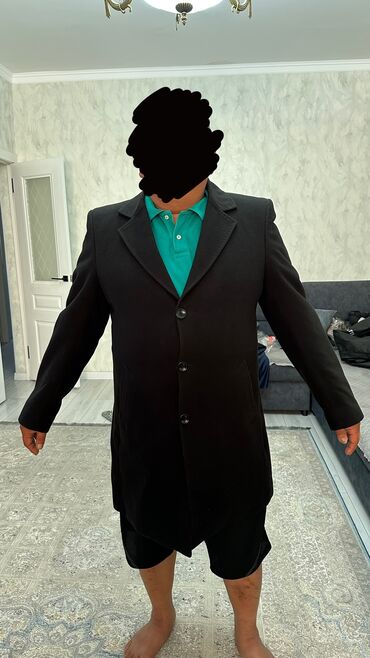 куртки длинные мужские: Эркектердин пальтосу, 4XL (EU 48), Жаңы, түсү - Кара, Өзү алып кетүү