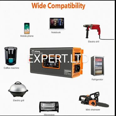 Digər elektrik malları: 3000 Watt gücündə təmiz sinus dalğalı invertor satılır. Daxil olan — 7