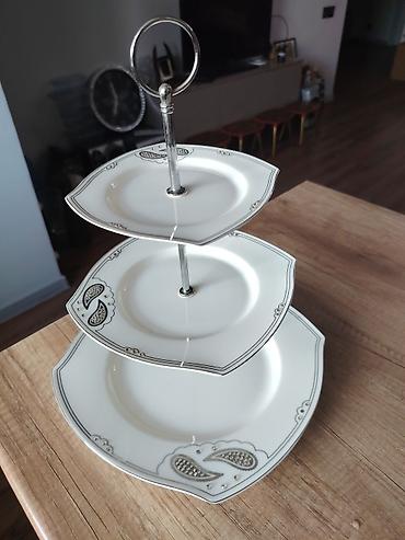 balaca tort: Tort və şiriniyyat qabı, rəng - Ağ, Farfor — 2