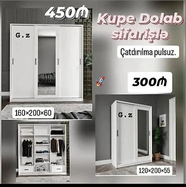 dolab gence: Düz dolab, Yataq otağı üçün, Paltar üçün, Kupe, 3 qapılı — 1