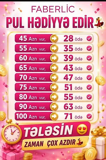 Kosmetika dəstləri: Faberlic məhsulları və xüsusi təkliflər - Pul hədiyyəsi kampaniyası — 1