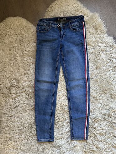 джинсы светлые: Скинни, Zara, Средняя талия, Стрейч
