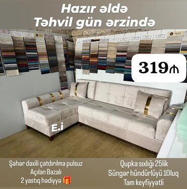 Divan və kreslo dəstləri: Künc divan, Yeni, Açılan, Bazalı