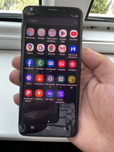 сотовый телефон fly ts114 black: Samsung Galaxy S9, 64 GB, rəng - Qara, Qırıq, Sensor, Barmaq izi