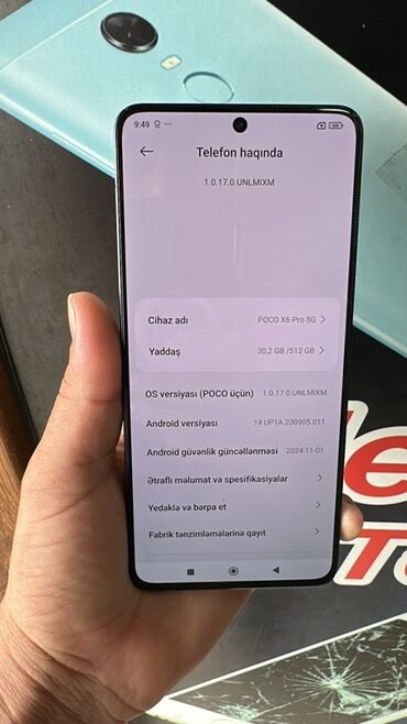 Poco: Poco X6 Pro 5G, 512 GB, rəng - Qara, Barmaq izi