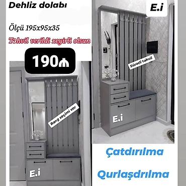 dolap ofis: Yeni, 1 qapı, Güzgülü, Boz, Açılan, Düz dolab — 1