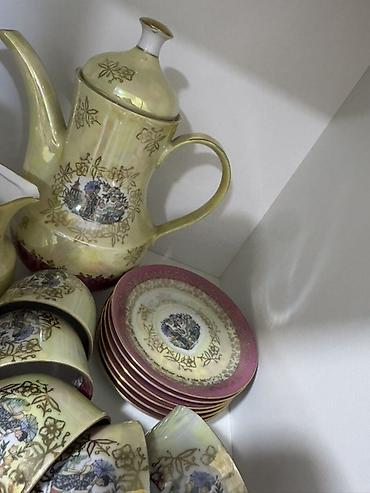 Qab-qacaq və mətbəx ləvazimatları: Çay dəsti, rəng - Sarı, Farfor, 6 nəfərlik, Almaniya — 3