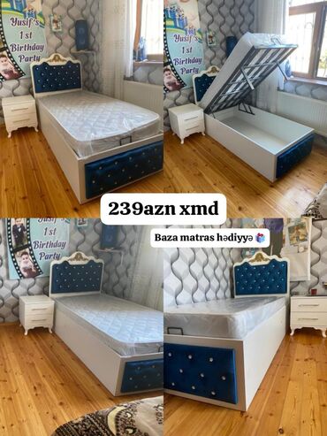 iwlenmiw tek kravat: Yeni, Təknəfərlik çarpayı, Matras ilə, Siyirməsiz