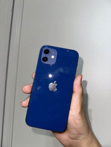 Apple iPhone: IPhone 12, Б/у, 64 ГБ, Синий, Защитное стекло, Чехол, 86 %