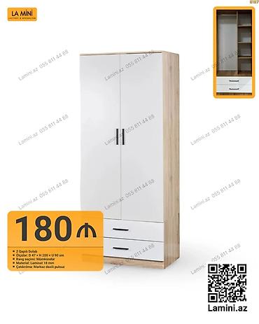 Mebel: 2 qapılı dolab – LA MINI dizaynı - Ölçülər: Dər. 47 sm x Hündürlük — 1