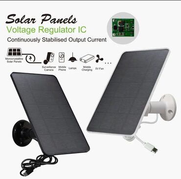 masaj cihazi: Güvenlik kamerası için Siyah Güneş Paneli Şarj Cihazı, 5V 3W Güneş