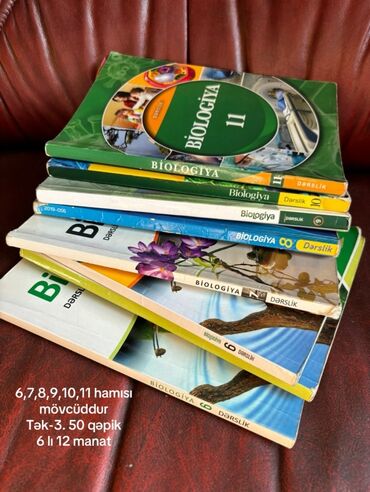Biologiya dərsliklərinin tam dəsti təklif olunur. Bu dəst 6, 7, 8, 9