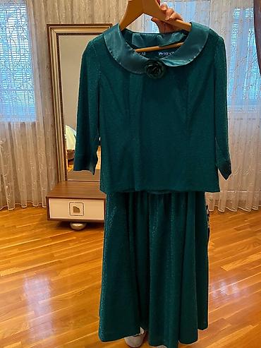 Dəstlər, kostyumlar: Qadın geyimləri dəsti 1) Firuzəyi rəngli don - Model: Uzun, beldən — 9