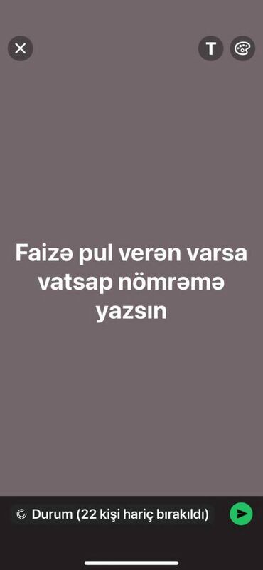 type c qulaqciq: Təcili faizə pul verən varsa yazsln.ancaq vatsapa