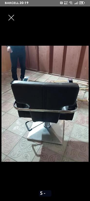 bar stoyka: Peşəkar bərbər/kosmetologiya kreslosu - Material: qara rəngli — 3