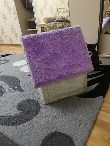 pişik damı: Pişik evi – yumşaq plyuş materialdan, daxili yastıqlı - Forma: ev — 3