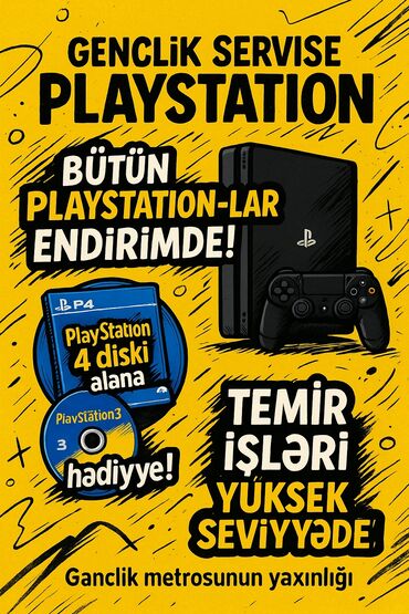 ophone 4: Gənclik ərazisində yerləşən Playstation servisimizdə konsollarınızın