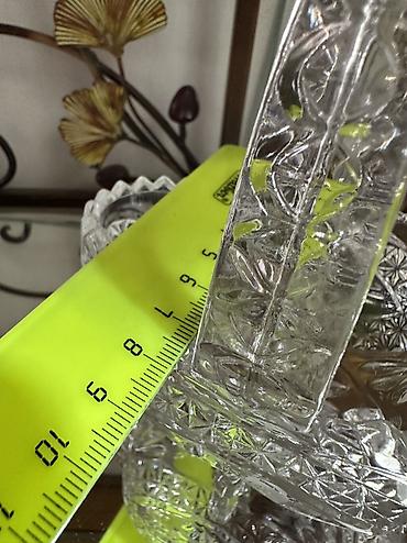 Наборы посуды: Винтажная хрустальная миниатюрная корзиночка с птичками, производство — 9