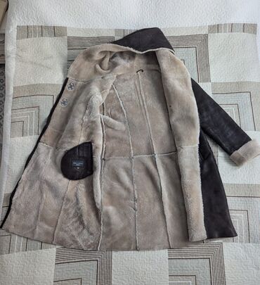 Дубленки: Дубленка, Классическая модель, По колено, С капюшоном, 4XL — 5