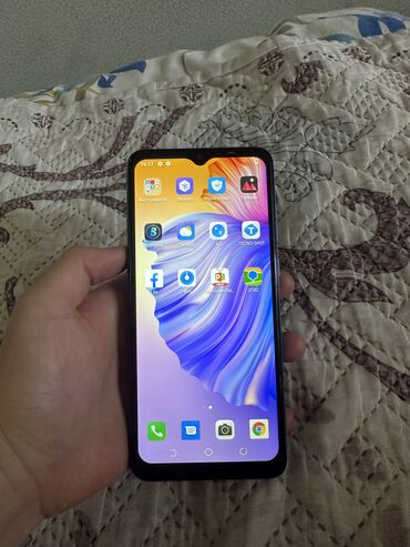 айфон 100: Tecno Boom J7, Колдонулган, 128 ГБ, түсү - Көк, 2 SIM