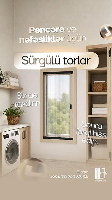 qapi pencere setkalari: Məhsul: Pəncərə və nəfəsliklər üçün sürgülü tor sistemləri – Plissel — 1