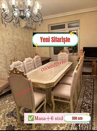 500: Düz masa, Qonaq otağı üçün, 6 nəfər, Açılmayan, Azərbaycan, Zəmanətli — 4