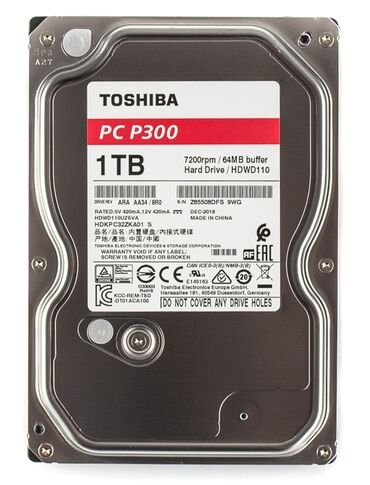 Жесткие диски, переносные винчестеры: Накопитель, Новый, Toshiba, HDD, 1 ТБ, 3.5", Для ПК