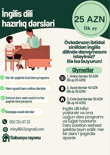 Xidmətlər: Xarici dil kursu, İngilis dili, Uşaqlar üçün, Danışıq klubu