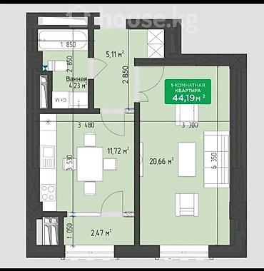 75000: 1 комната, 44 м², Пишпек Элитка, 8 этаж, Евроремонт — 7