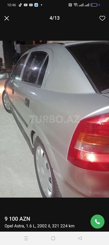 Opel: Opel Astra: 1.6 l | 2002 il 321224 km Sedan — 10