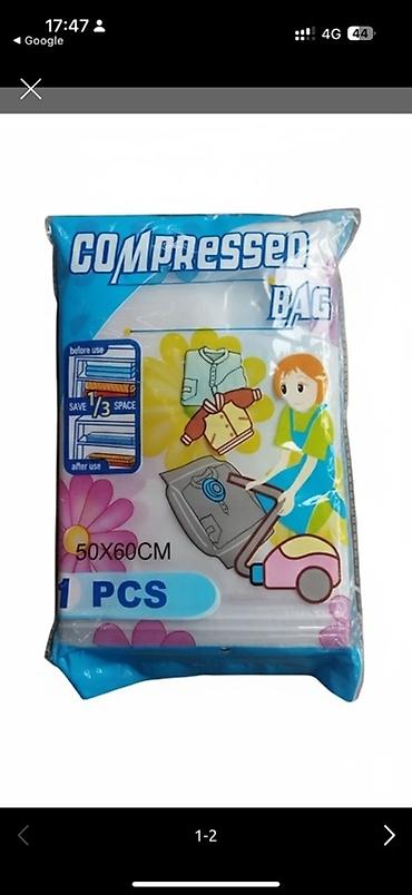 Вакуумный компрессионный пакет для хранения вещей - Размер: 50×60 см at lalafo.kg Вакуумный компрессионный пакет для хранения вещей - Размер: 50×60 см